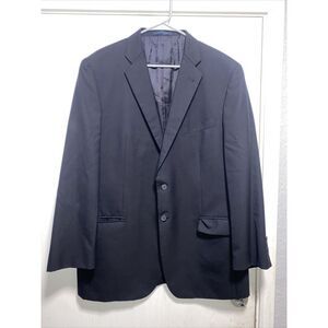Men's Loro Piana Black Super 120's‎ Wool Sport Coat Blazer Jacket Sz 44L